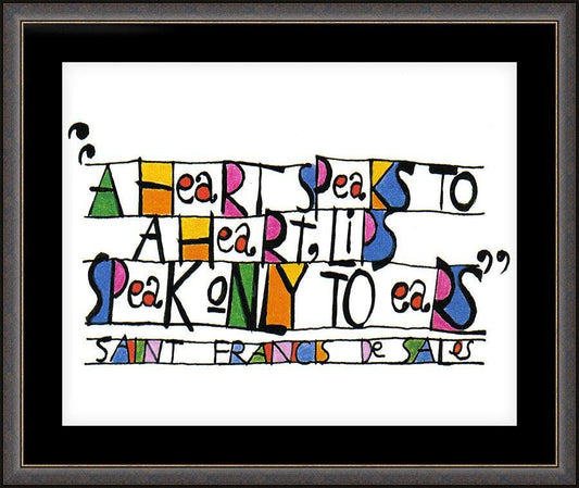 Wall Frame Espresso, Matted - Heart Speaks To Heart by Br. Mickey McGrath, OSFS - Trinity Stores