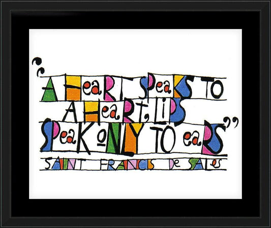 Wall Frame Black, Matted - Heart Speaks To Heart by Br. Mickey McGrath, OSFS - Trinity Stores