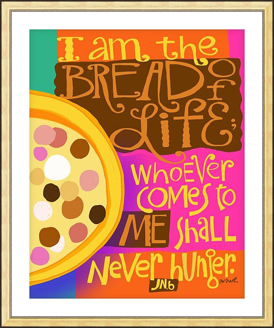 Wall Frame Gold, Matted - I Am The Bread Of Life by Br. Mickey McGrath, OSFS - Trinity Stores