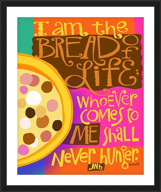 Wall Frame Black, Matted - I Am The Bread Of Life by Br. Mickey McGrath, OSFS - Trinity Stores