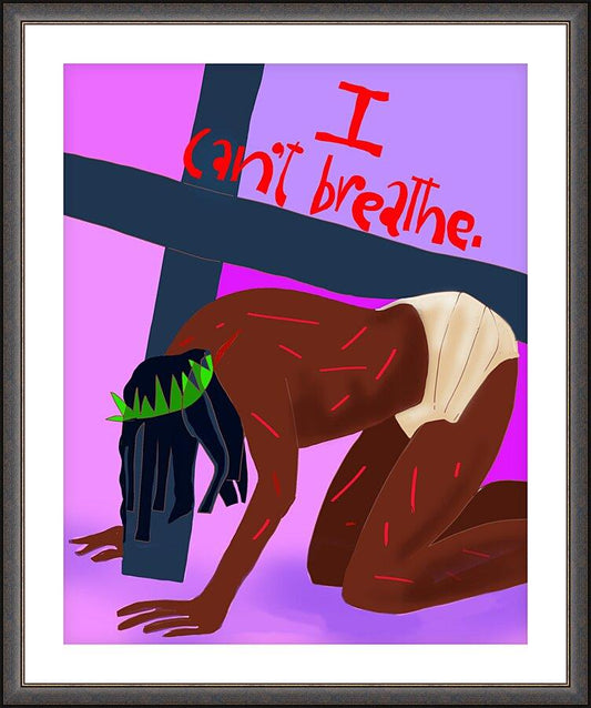 Wall Frame Espresso, Matted - I Can't Breathe by Br. Mickey McGrath, OSFS - Trinity Stores