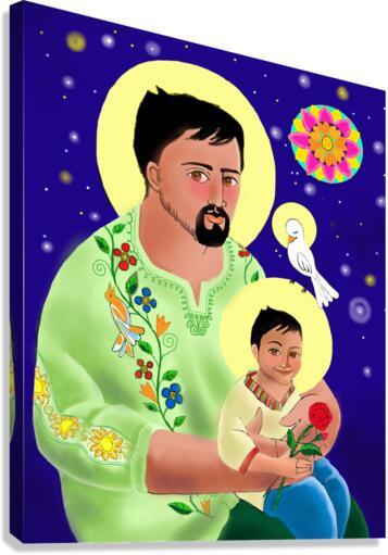 Canvas Print - St. Joseph and Jesus by Br. Mickey McGrath, OSFS - Trinity Stores