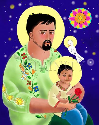 Acrylic Print - St. Joseph and Jesus by Br. Mickey McGrath, OSFS - Trinity Stores