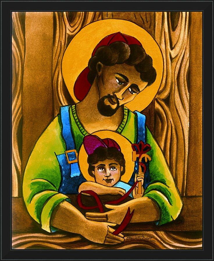 Wall Frame Black - St. Joseph and Son by Br. Mickey McGrath, OSFS - Trinity Stores