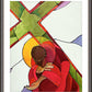 Wall Frame Espresso, Matted - Stations of the Cross - 9 Jesus Falls a Third Time by Br. Mickey McGrath, OSFS - Trinity Stores