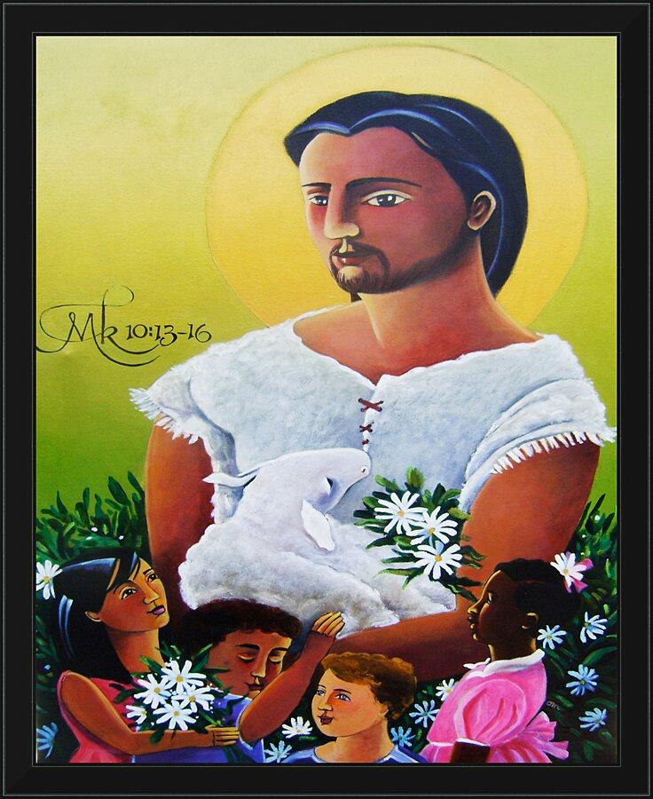 Wall Frame Black - Jesus and the Holy Innocents by Br. Mickey McGrath, OSFS - Trinity Stores