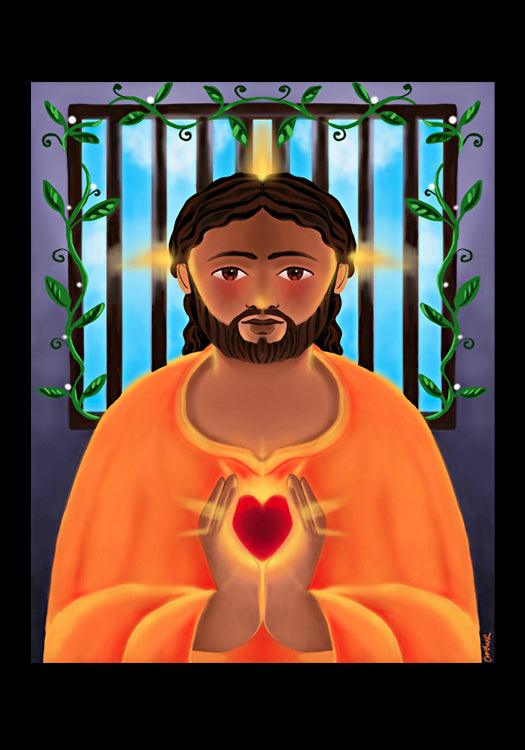 Jesus In Prison - Holy Card by Br. Mickey McGrath, OSFS - Trinity Stores