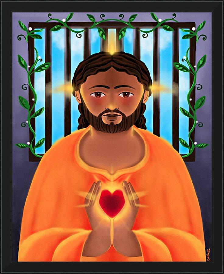 Wall Frame Black - Jesus In Prison by Br. Mickey McGrath, OSFS - Trinity Stores