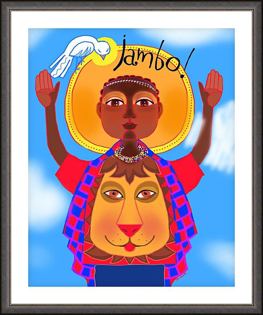 Wall Frame Espresso, Matted - Jambo Jesus by Br. Mickey McGrath, OSFS - Trinity Stores