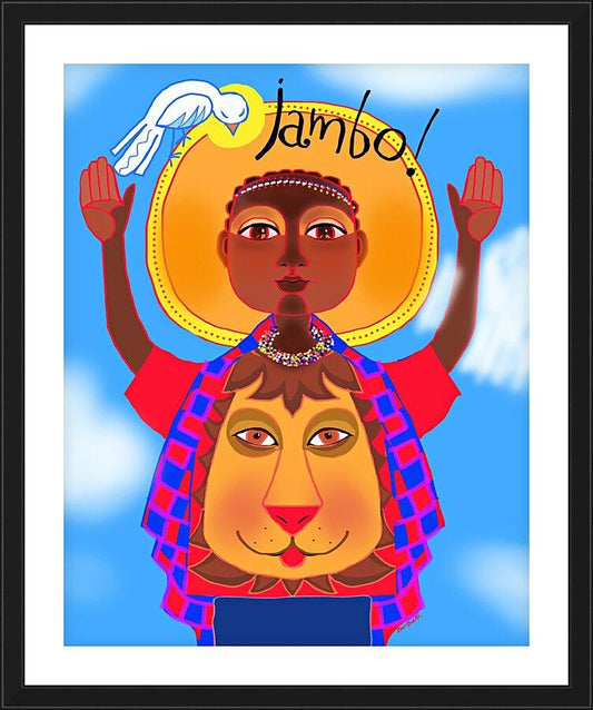 Wall Frame Black, Matted - Jambo Jesus by Br. Mickey McGrath, OSFS - Trinity Stores