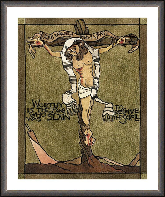 Wall Frame Espresso, Matted - Jesus, King of the Jews by Br. Mickey McGrath, OSFS - Trinity Stores