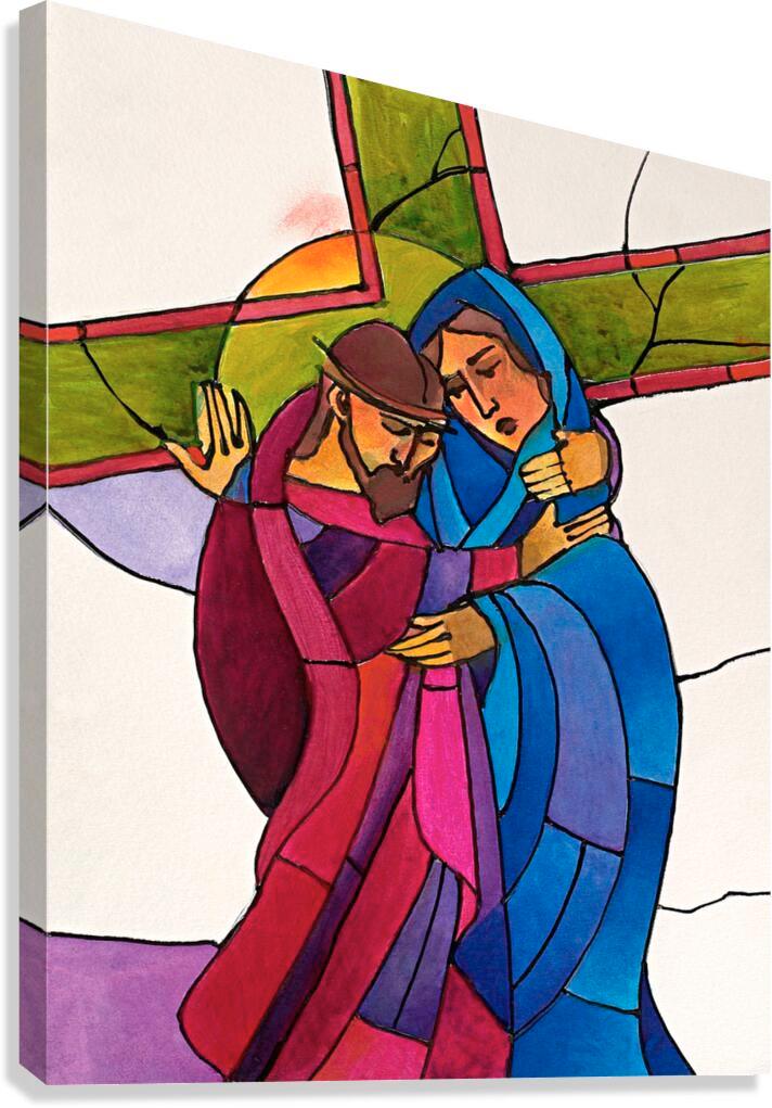 Canvas Print - Stations of the Cross - 4 Jesus Meets His Sorrowful Mother  by M. McGrath