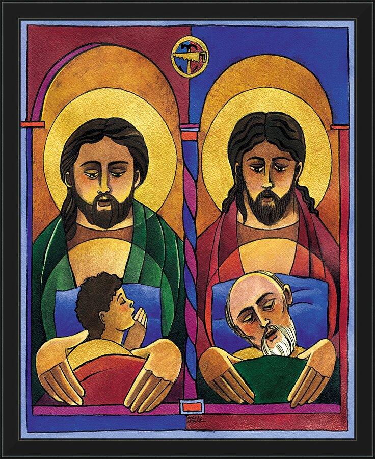 Wall Frame Black - St. Joseph and Jesus by Br. Mickey McGrath, OSFS - Trinity Stores