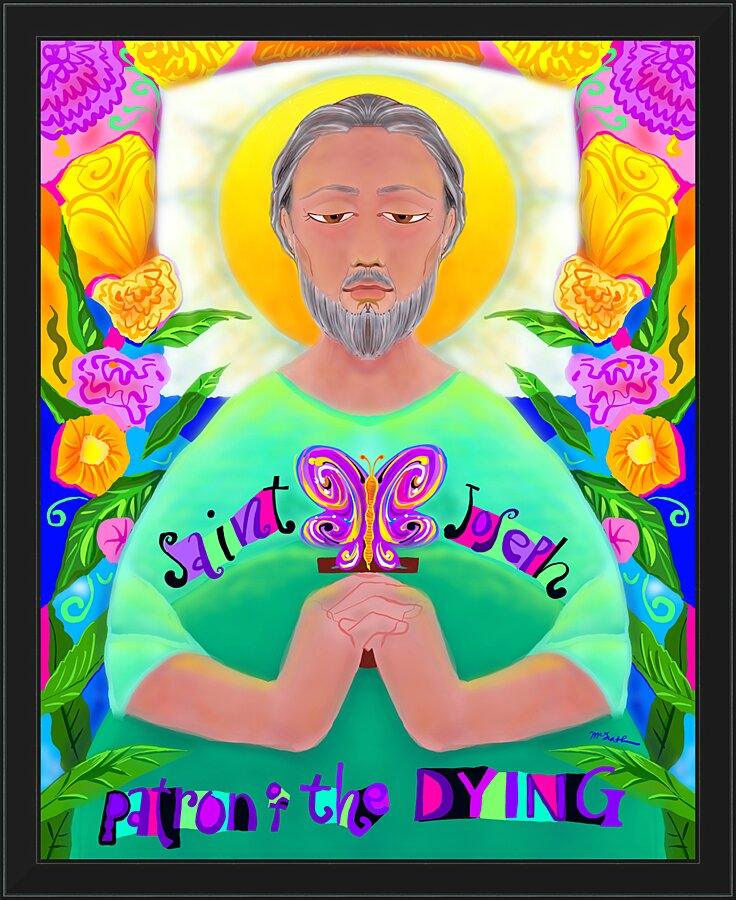 Wall Frame Black - St. Joseph Patron of the Dying by Br. Mickey McGrath, OSFS - Trinity Stores