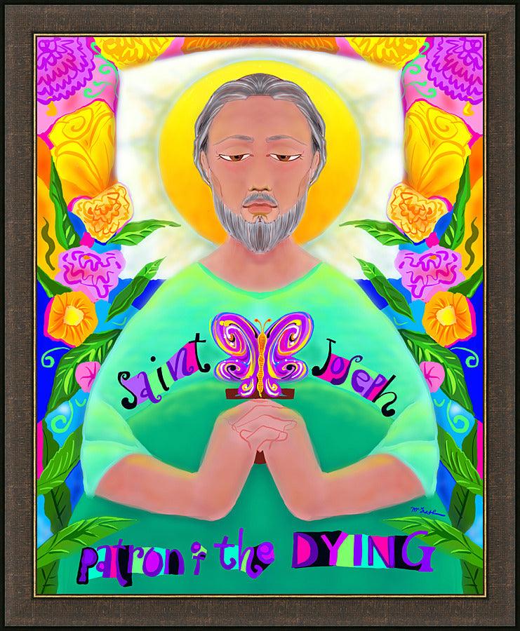 Wall Frame Espresso - St. Joseph Patron of the Dying by Br. Mickey McGrath, OSFS - Trinity Stores