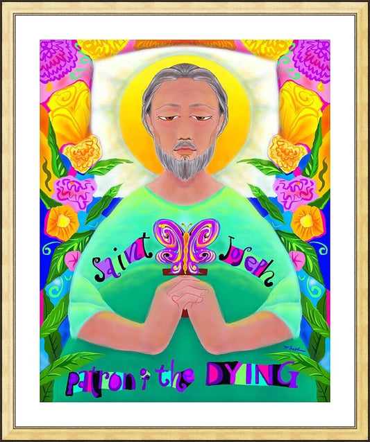 Wall Frame Gold, Matted - St. Joseph Patron of the Dying by Br. Mickey McGrath, OSFS - Trinity Stores