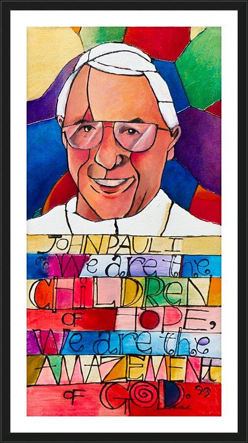Wall Frame Black, Matted - Pope John Paul I by Br. Mickey McGrath, OSFS - Trinity Stores