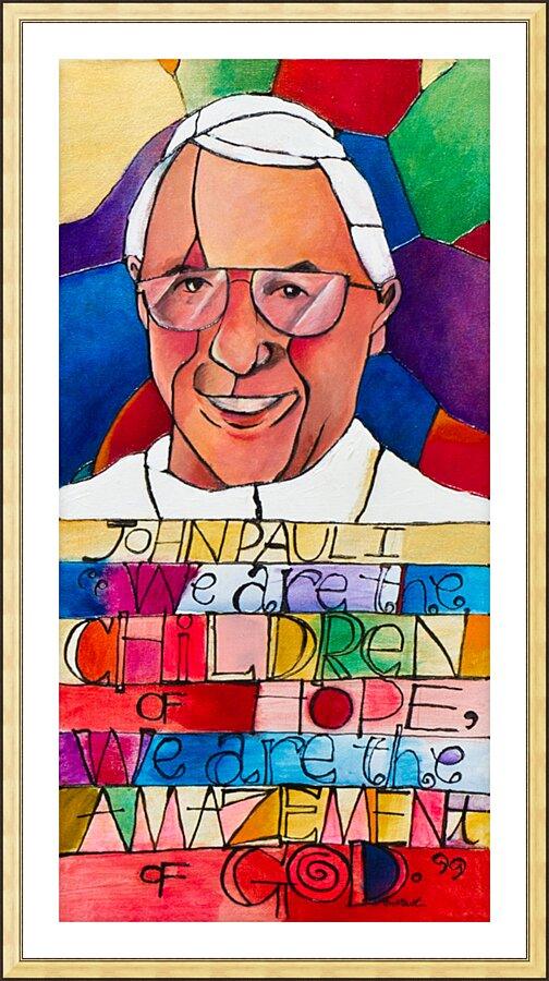 Wall Frame Gold, Matted - Pope John Paul I by Br. Mickey McGrath, OSFS - Trinity Stores