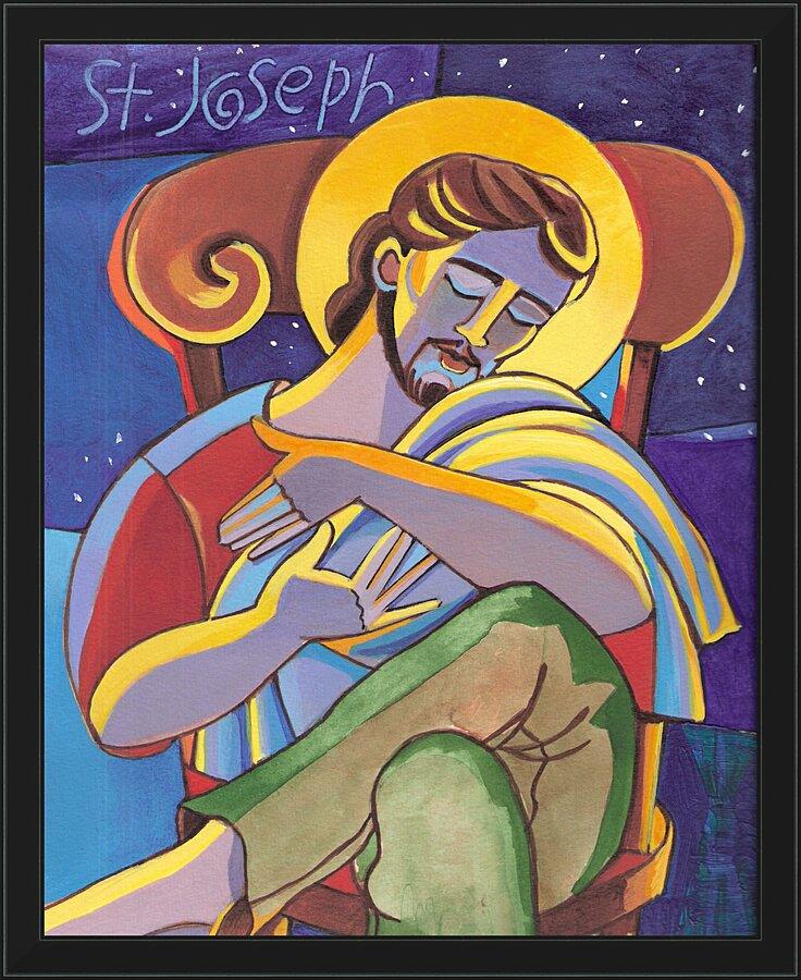 Wall Frame Black - St. Joseph by Br. Mickey McGrath, OSFS - Trinity Stores