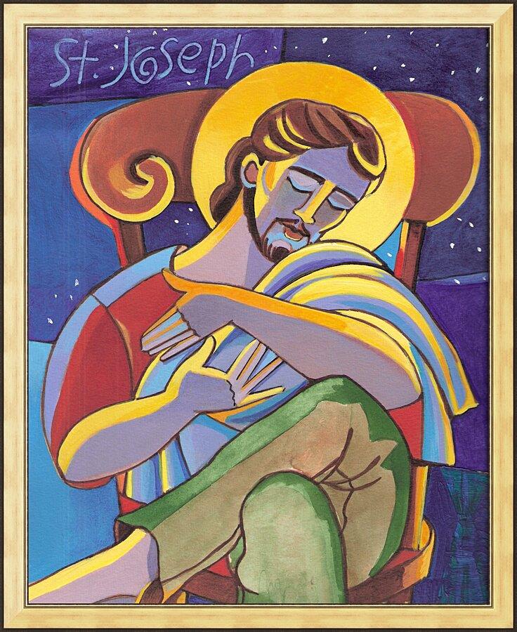 Wall Frame Gold - St. Joseph by Br. Mickey McGrath, OSFS - Trinity Stores