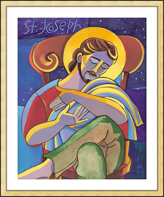 Wall Frame Gold, Matted - St. Joseph by Br. Mickey McGrath, OSFS - Trinity Stores