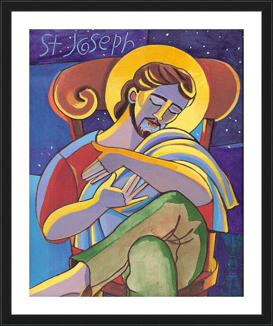 Wall Frame Black, Matted - St. Joseph by Br. Mickey McGrath, OSFS - Trinity Stores
