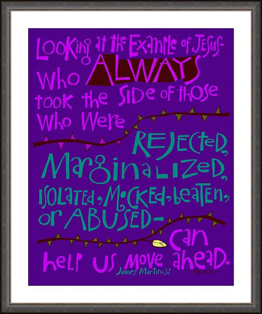 Wall Frame Espresso, Matted - Jesus Took the Side of the Rejected by Br. Mickey McGrath, OSFS - Trinity Stores