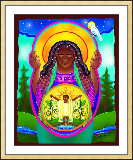 Wall Frame Gold, Matted - Juneteenth Madonna by Br. Mickey McGrath, OSFS - Trinity Stores