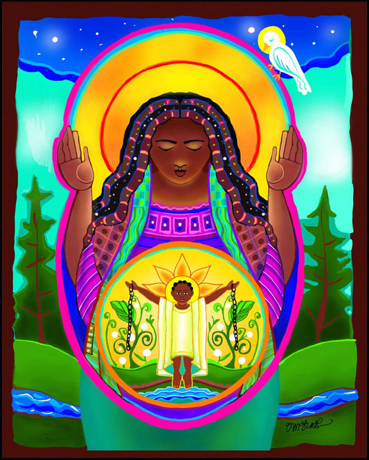 Wood Plaque - Juneteenth Madonna by M. McGrath - trinitystores by Br. Mickey McGrath, OSFS - Trinity Stores