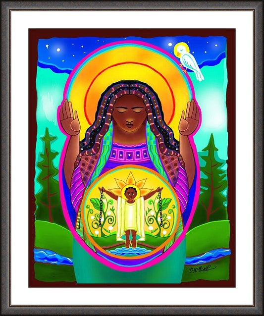 Wall Frame Espresso, Matted - Juneteenth Madonna by Br. Mickey McGrath, OSFS - Trinity Stores