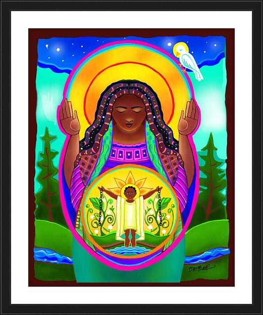 Wall Frame Black, Matted - Juneteenth Madonna by Br. Mickey McGrath, OSFS - Trinity Stores