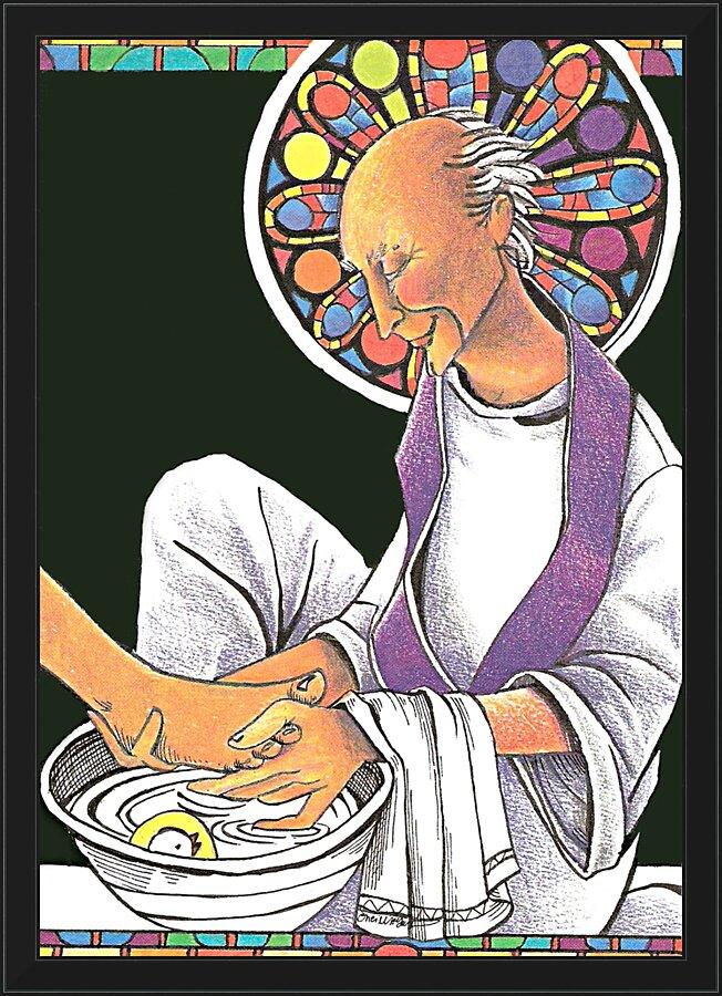 Wall Frame Black - St. John Vianney by Br. Mickey McGrath, OSFS - Trinity Stores