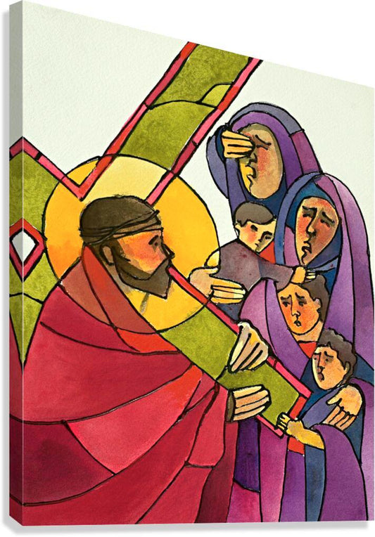 Canvas Print - Stations of the Cross - 8 Jesus Meets the Women of Jerusalem by Br. Mickey McGrath, OSFS - Trinity Stores