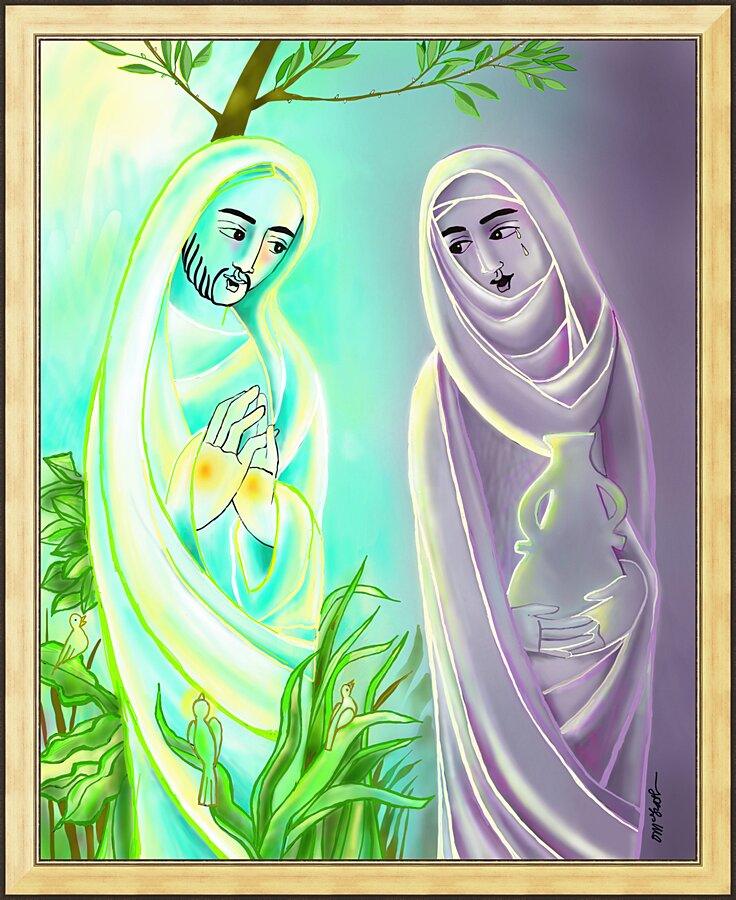 Wall Frame Gold - Jesus with Mary Magdalene by Br. Mickey McGrath, OSFS - Trinity Stores