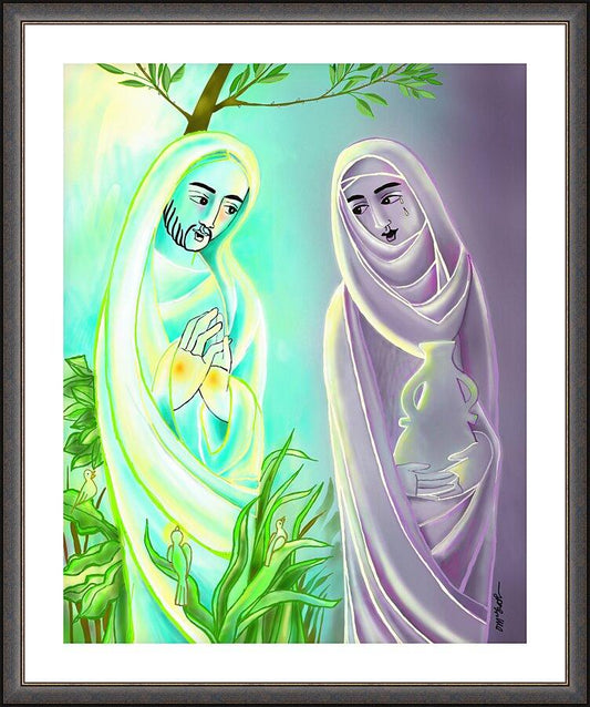Wall Frame Espresso, Matted - Jesus with Mary Magdalene by Br. Mickey McGrath, OSFS - Trinity Stores