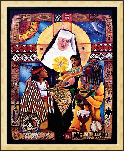 Wall Frame Gold - St. Katharine Drexel by Br. Mickey McGrath, OSFS - Trinity Stores