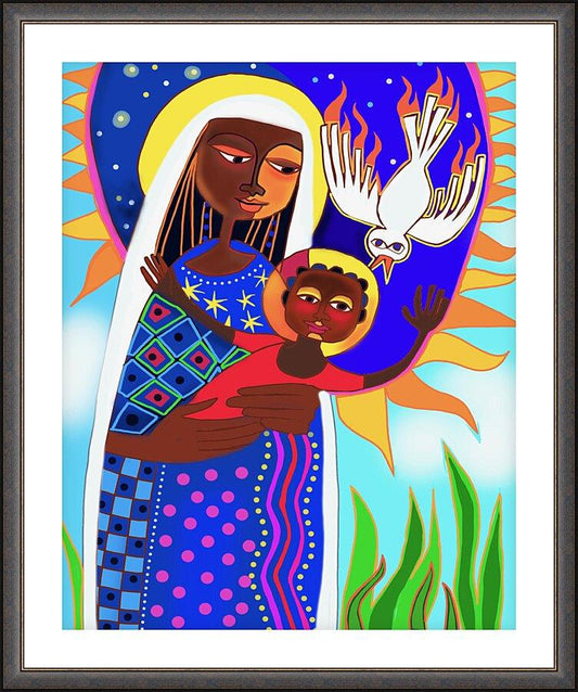 Wall Frame Espresso, Matted - Kenya Madonna and Child by Br. Mickey McGrath, OSFS - Trinity Stores