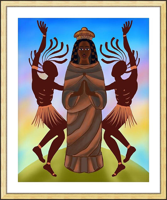 Wall Frame Gold, Matted - Kongo Madonna by Br. Mickey McGrath, OSFS - Trinity Stores