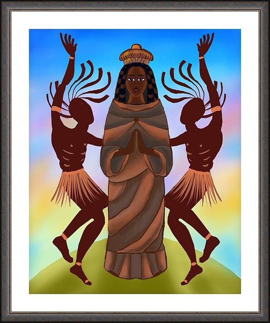 Wall Frame Espresso, Matted - Kongo Madonna by Br. Mickey McGrath, OSFS - Trinity Stores