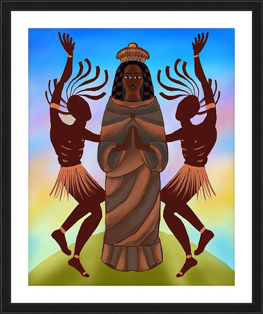 Wall Frame Black, Matted - Kongo Madonna by Br. Mickey McGrath, OSFS - Trinity Stores