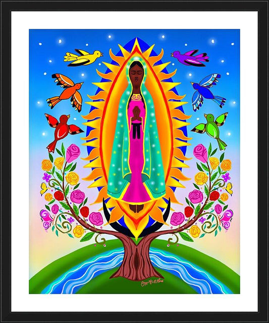 Wall Frame Black, Matted - Our Lady of Guadalupe by Br. Mickey McGrath, OSFS - Trinity Stores