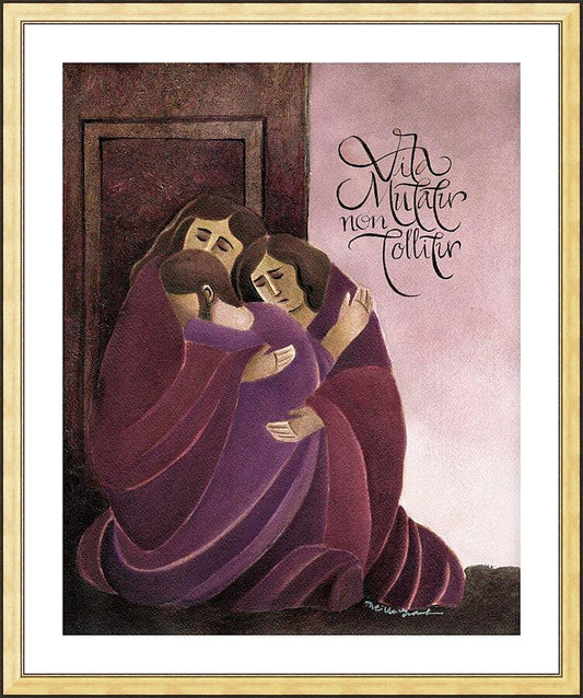 Wall Frame Gold, Matted - Life Is Changed, Not Taken Away by Br. Mickey McGrath, OSFS - Trinity Stores