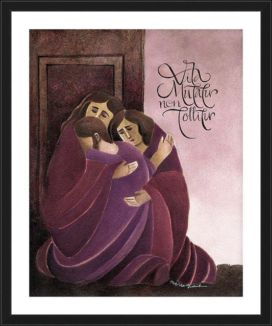 Wall Frame Black, Matted - Life Is Changed, Not Taken Away by Br. Mickey McGrath, OSFS - Trinity Stores