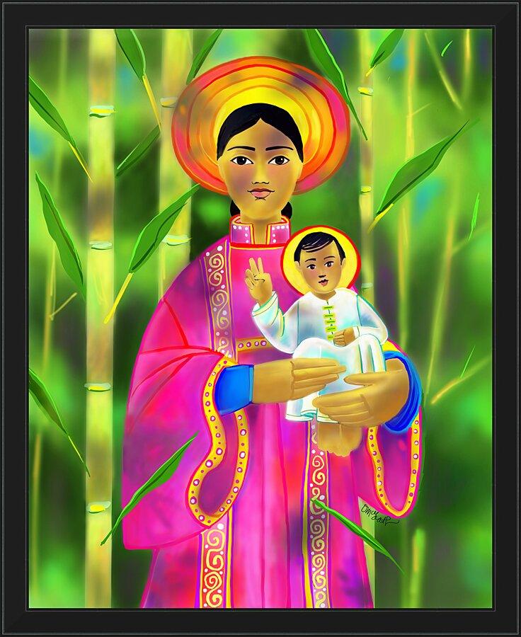 Wall Frame Black - Our Lady of La Vang by Br. Mickey McGrath, OSFS - Trinity Stores