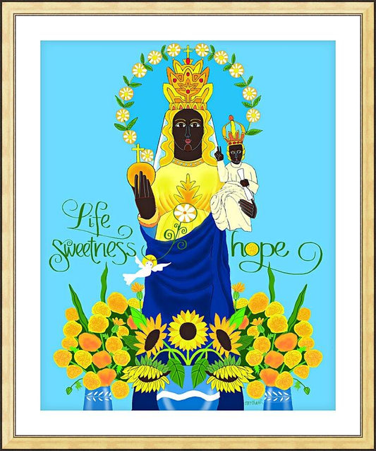 Wall Frame Gold, Matted - Life Sweetness and Hope by Br. Mickey McGrath, OSFS - Trinity Stores