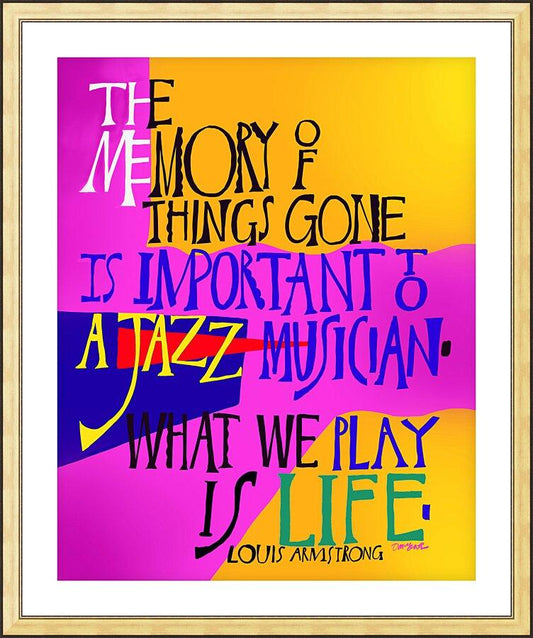 Wall Frame Gold, Matted - Louis Armstrong by Br. Mickey McGrath, OSFS - Trinity Stores