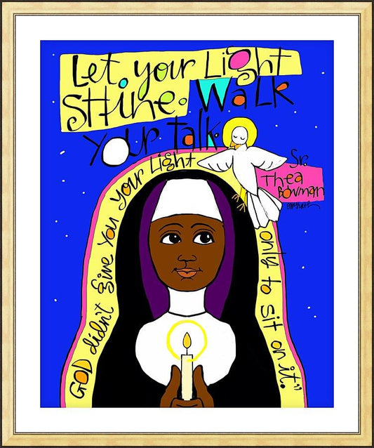 Wall Frame Gold, Matted - Sr. Thea Bowman: Let Your Light Shine by Br. Mickey McGrath, OSFS - Trinity Stores