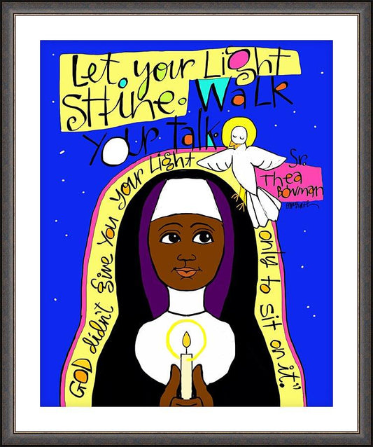 Wall Frame Espresso, Matted - Sr. Thea Bowman: Let Your Light Shine by Br. Mickey McGrath, OSFS - Trinity Stores