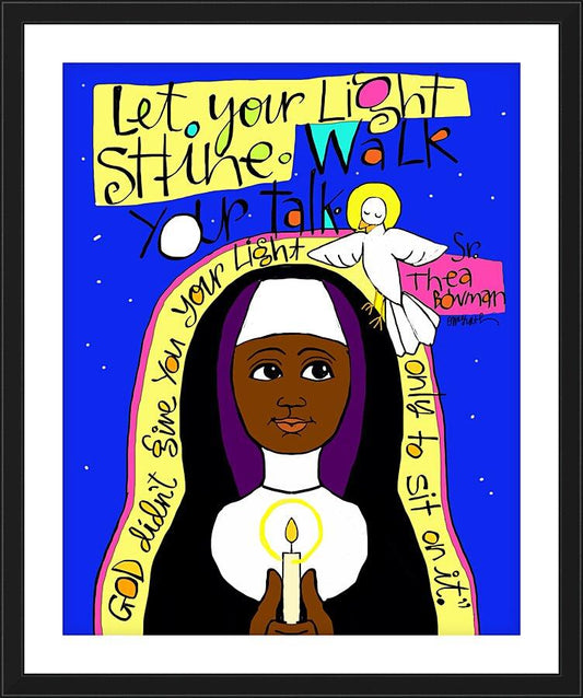 Wall Frame Black, Matted - Sr. Thea Bowman: Let Your Light Shine by Br. Mickey McGrath, OSFS - Trinity Stores