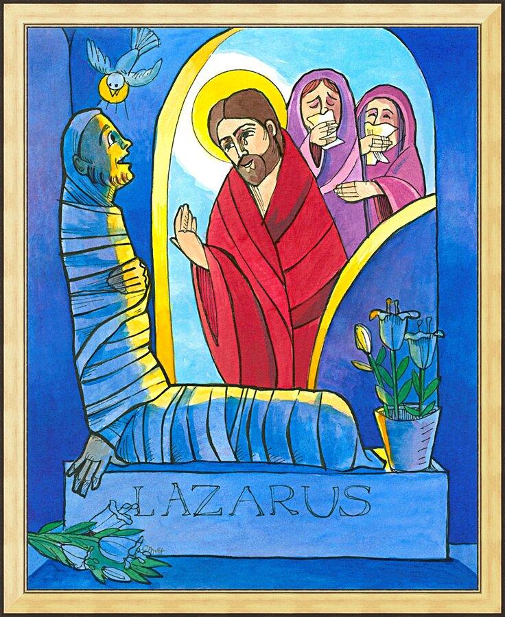 Wall Frame Gold - St. Lazarus by Br. Mickey McGrath, OSFS - Trinity Stores
